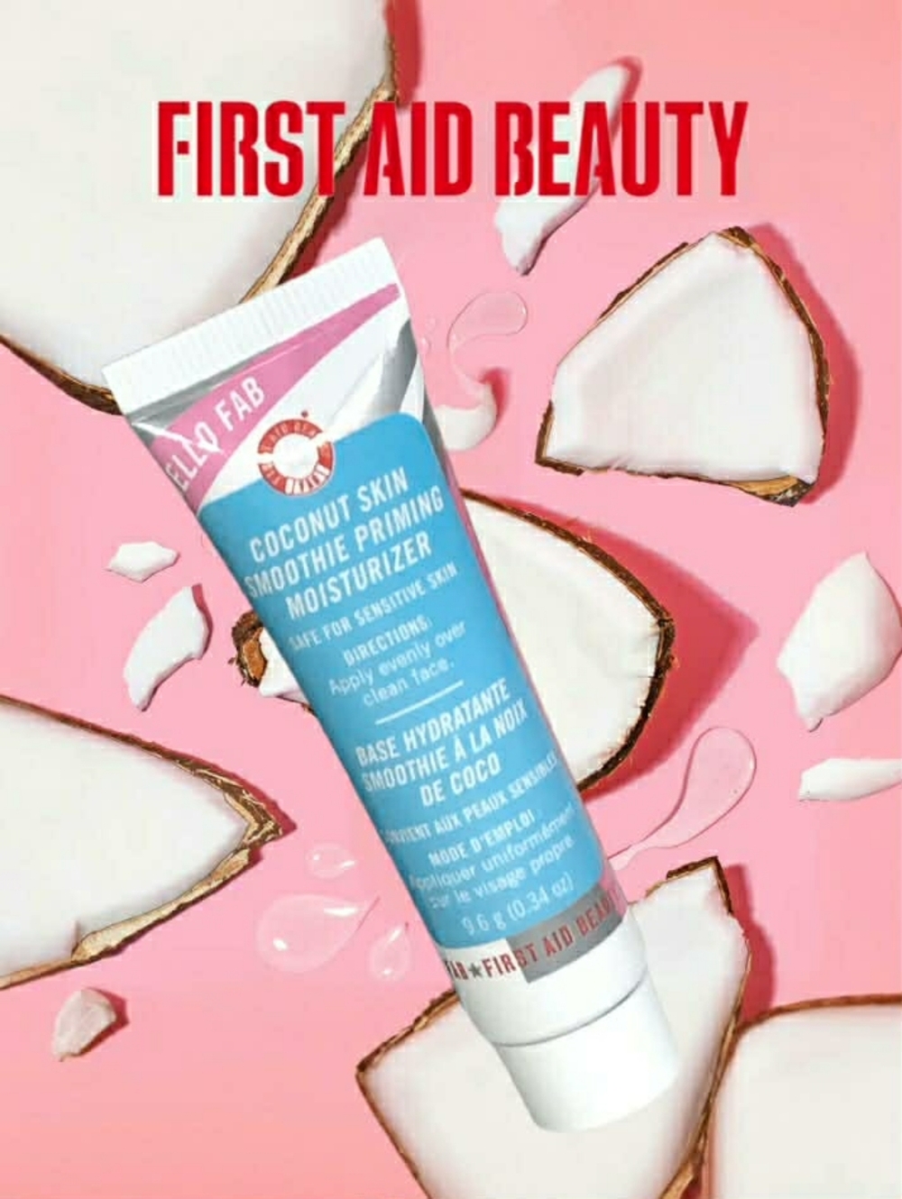 First Aid Beauty Hello FAB Coconut Skin Smoothie Priming Moisturizer 9.6g *NEW!